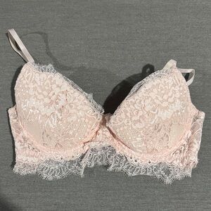 H&M Lace Trim Light Pink Bra